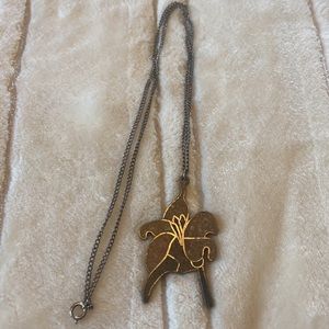 Vintage mid century silver floral necklace